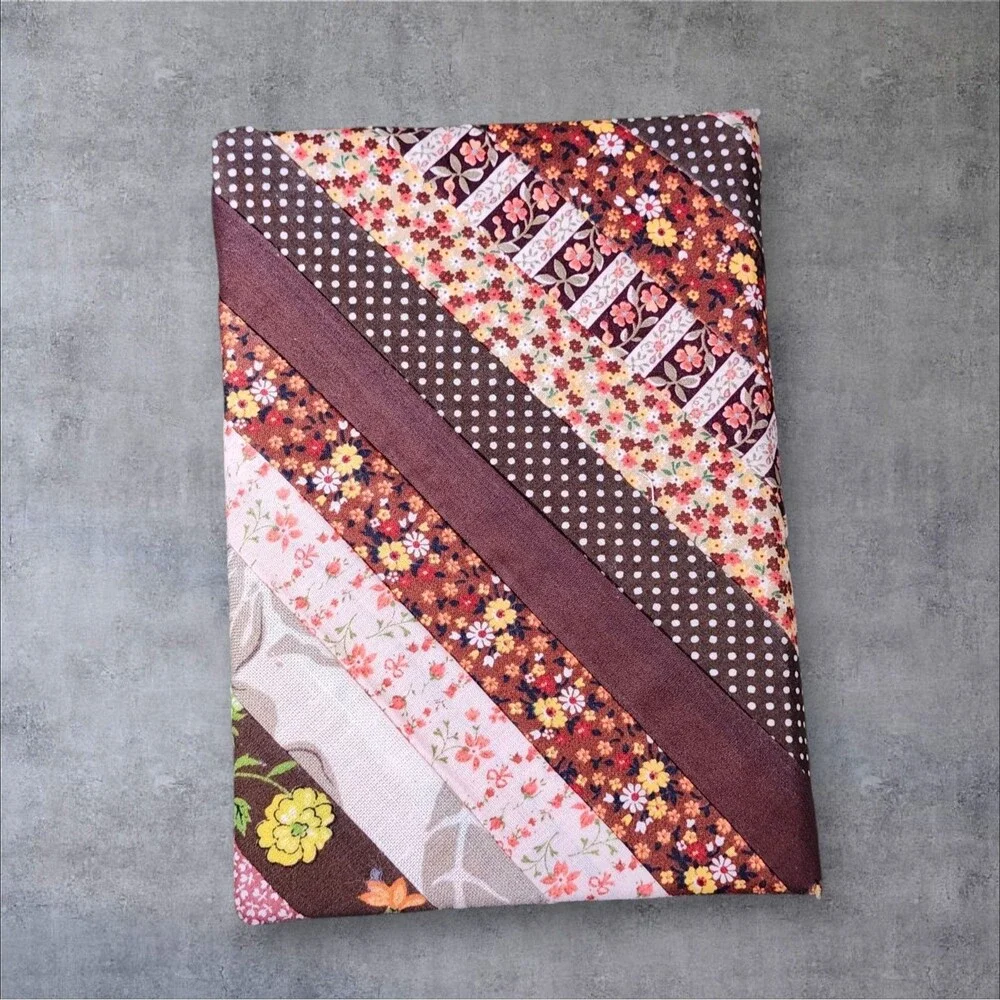 Vintage Handmade Patchwork Address Book Floral Cross Stitch Phone Cottagecore